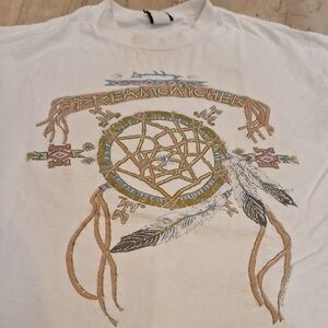Vintage Made In USA Dreamcatcher Single Stitch Graphic‎ T-Shirt Glitter Native M